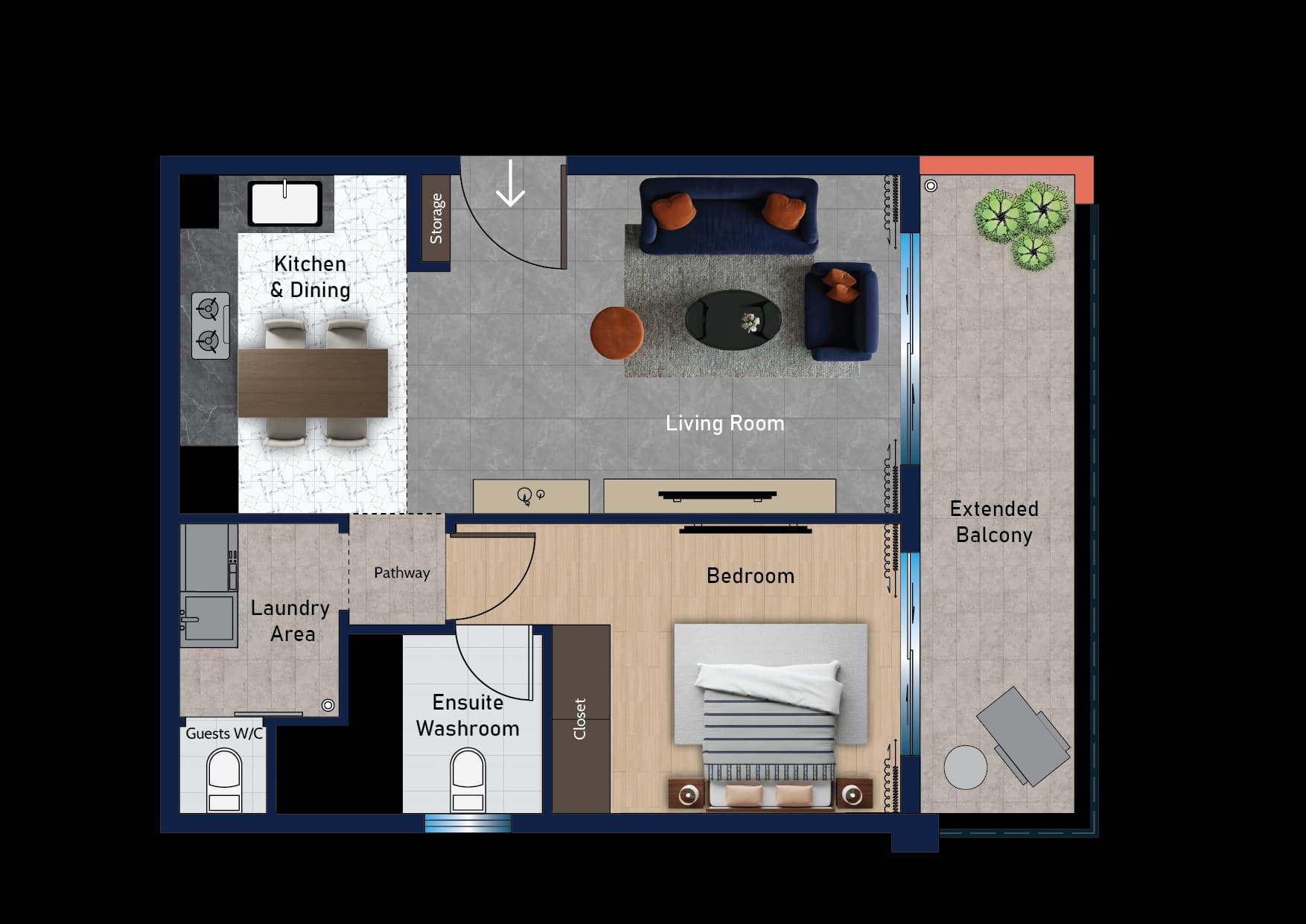 Unit A01 Floor Plan
